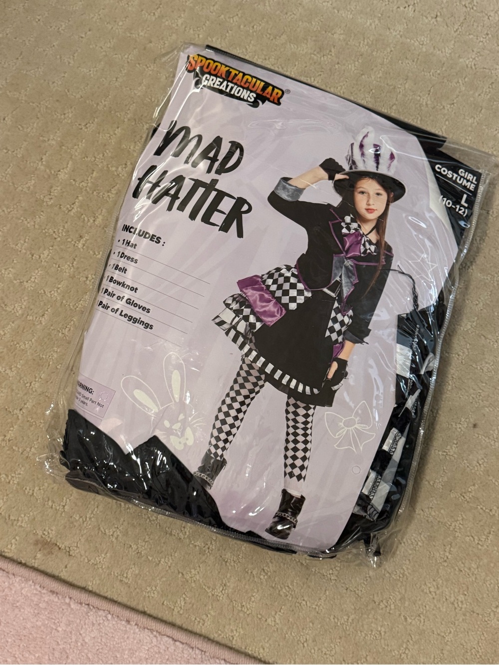 Spooktacular Creations Mad Hatter Girl Halloween Costume Size L 10-12